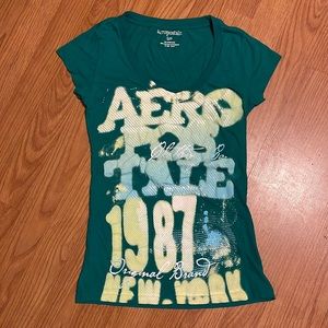 Aeropostale Graffiti Spray paint Shirt Womens Sz Small